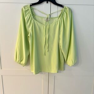 Elegant celadon Blouse with Tie Detail